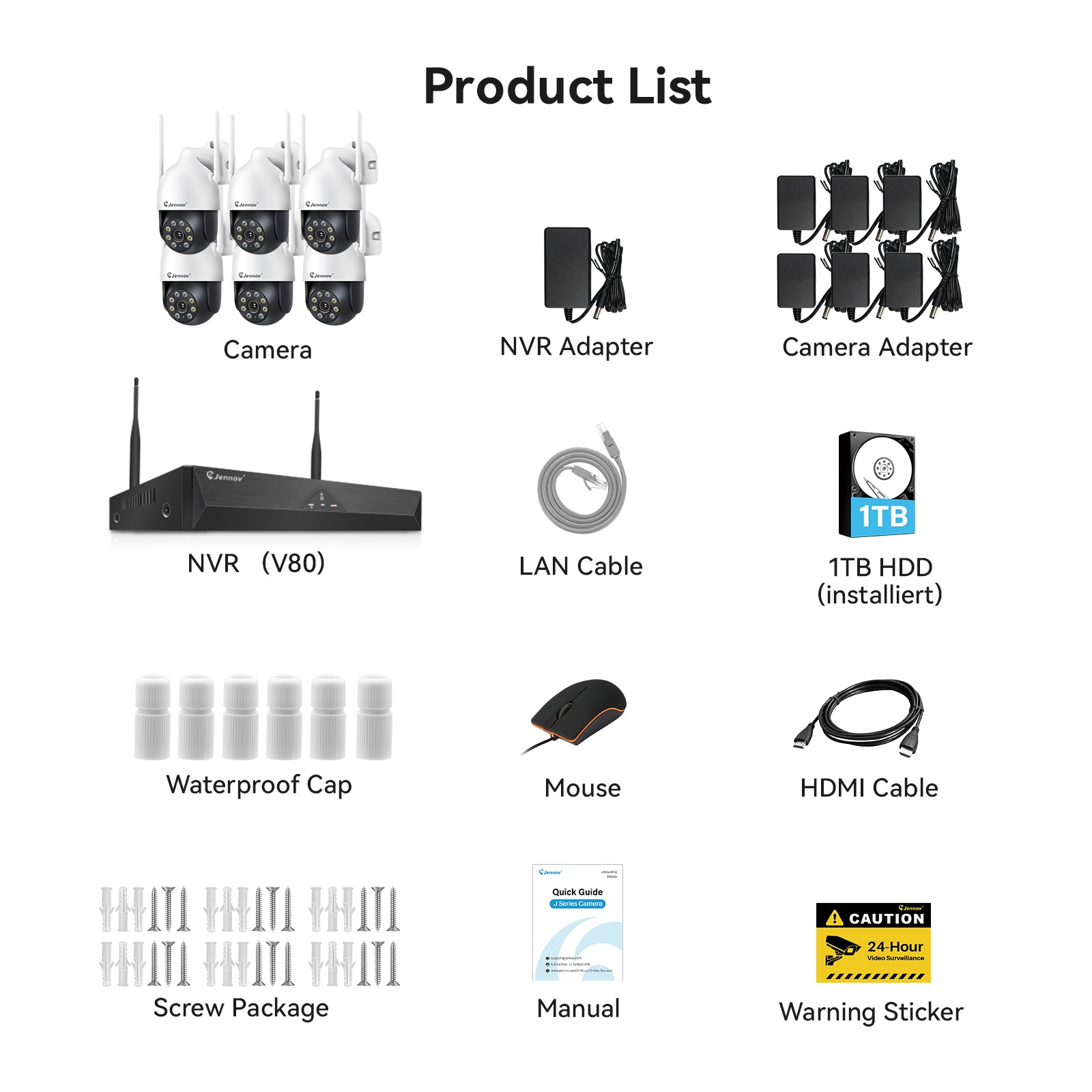 Wireless Security Camera System Outdoor 5MP 10CH NVR Two-Way Audio 1TB HDD
