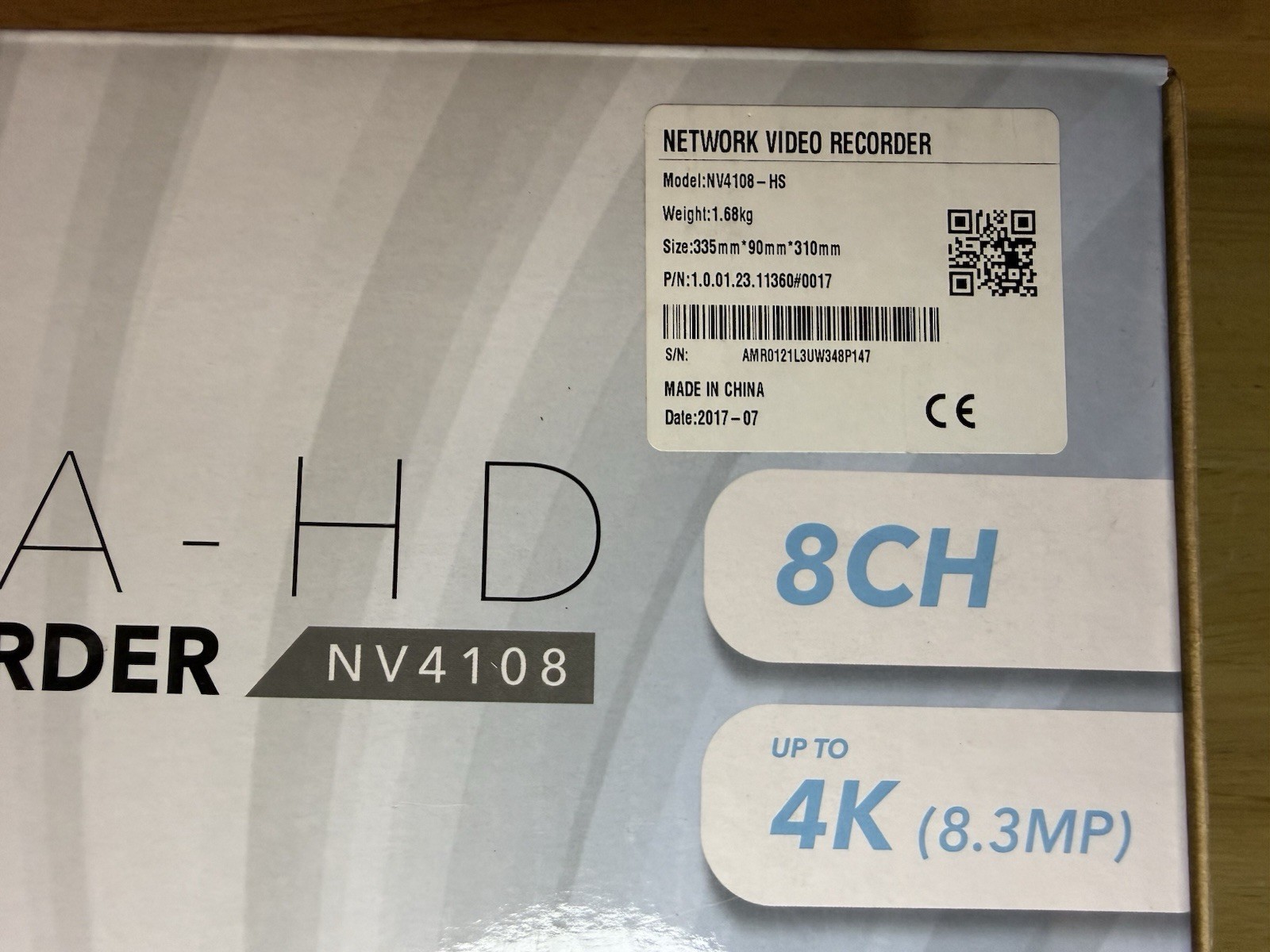 Amcrest NV4108-HS 4K NVR (8CH 1080p/3MP/4MP/5MP/6MP/8MP) (No WiFi) Open Box