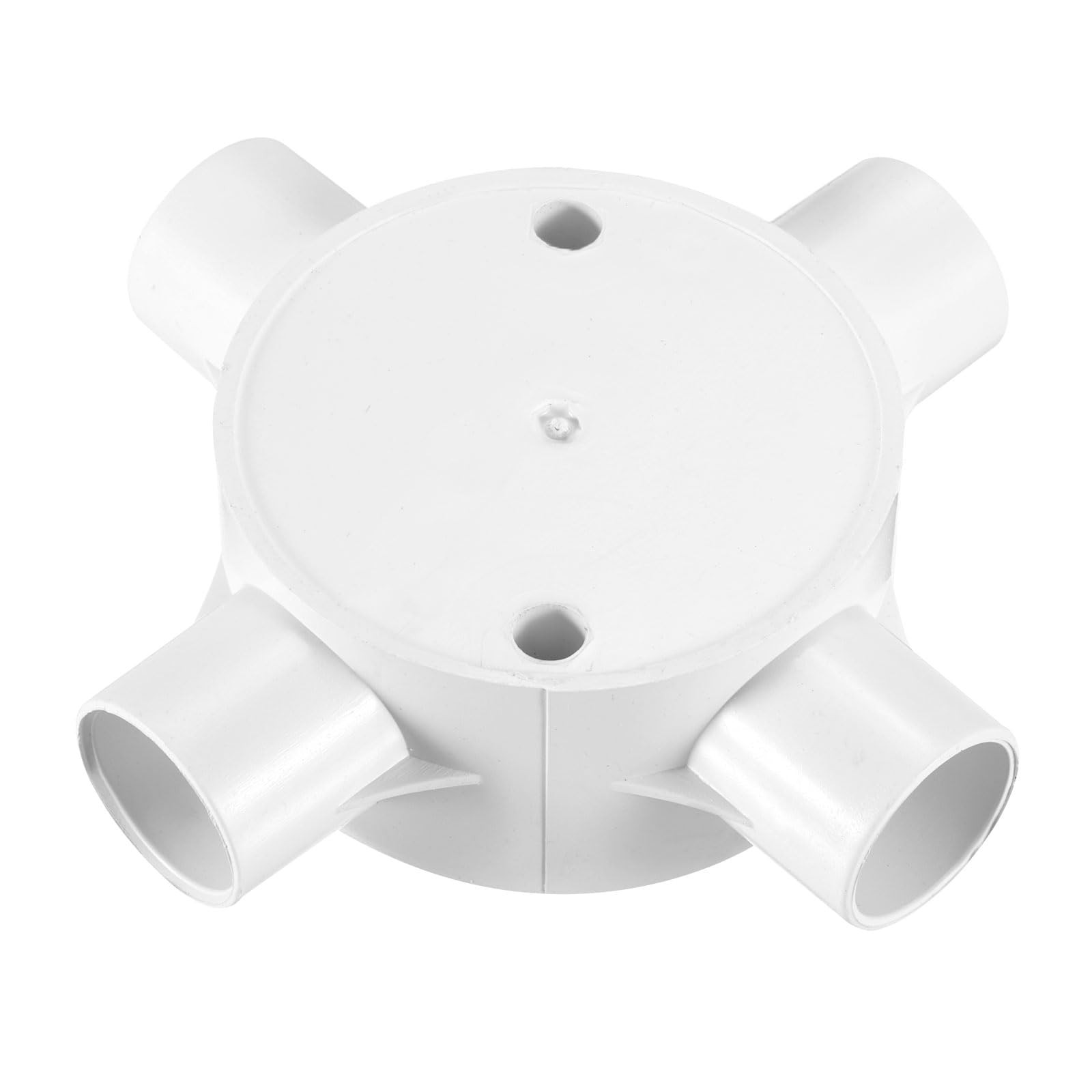 MECCANIXITY 2Pcs PVC Conduit Box Junction 4 Way 20mm with 20mm, White