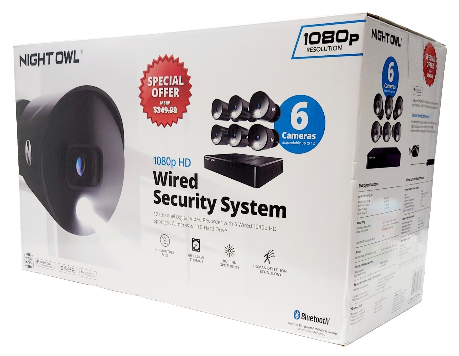 Night Owl 12 Channel DVR Security System with 6 Wired 1080p HD Spotlight Cameras