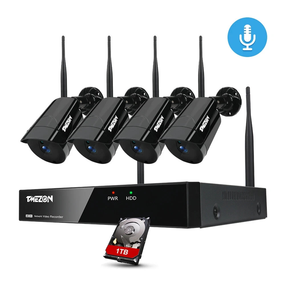 3MP Wireless Home IP Camera System Audio Home Outdoor CCTV 8CH WIFI NVR Kit