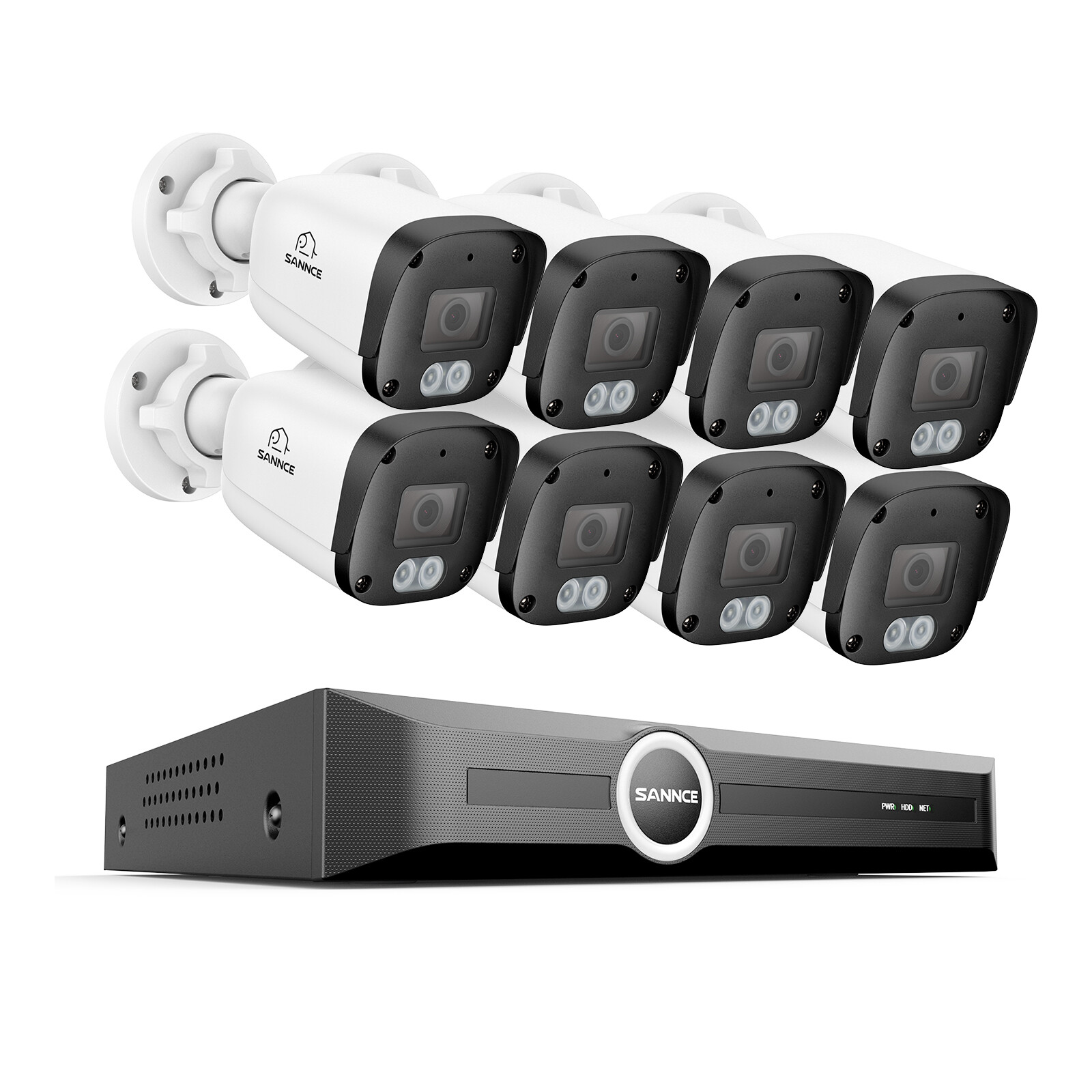 SANNCE 5MP POE Audio Recording Security Camera System 8CH NVR AI Human Detection