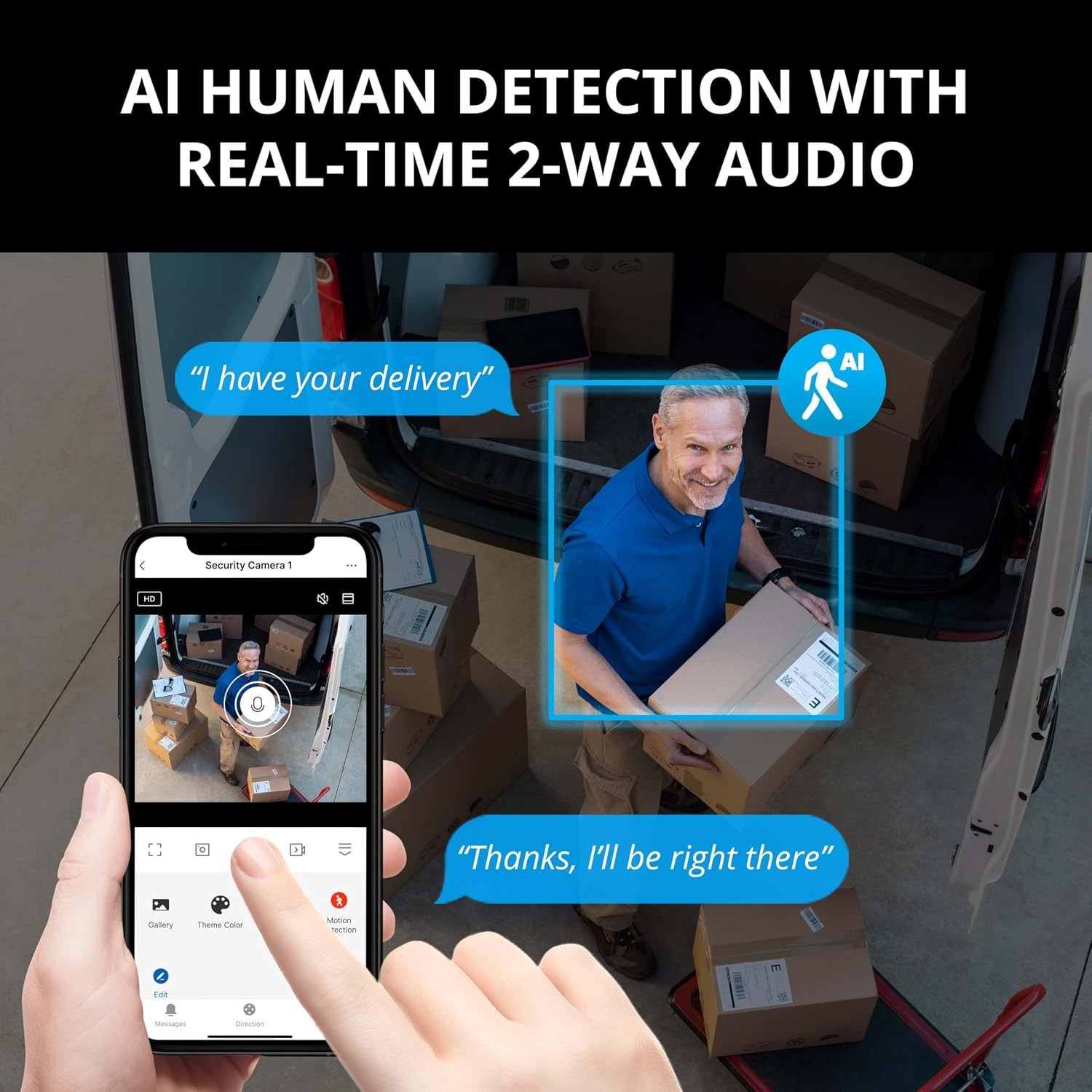Defender AI Powered Sentinel 4K Wired Security Camera System 4 Cameras 1TB