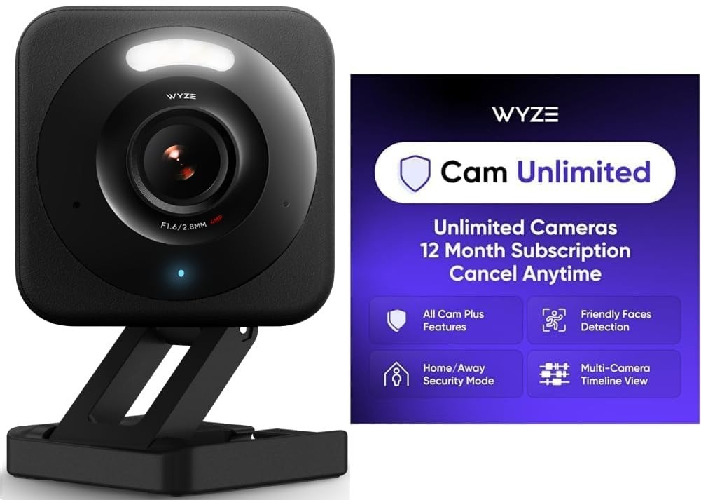Wyze Cam v4 2.5K Security Camera Indoor/Outdoor Home Surveillance