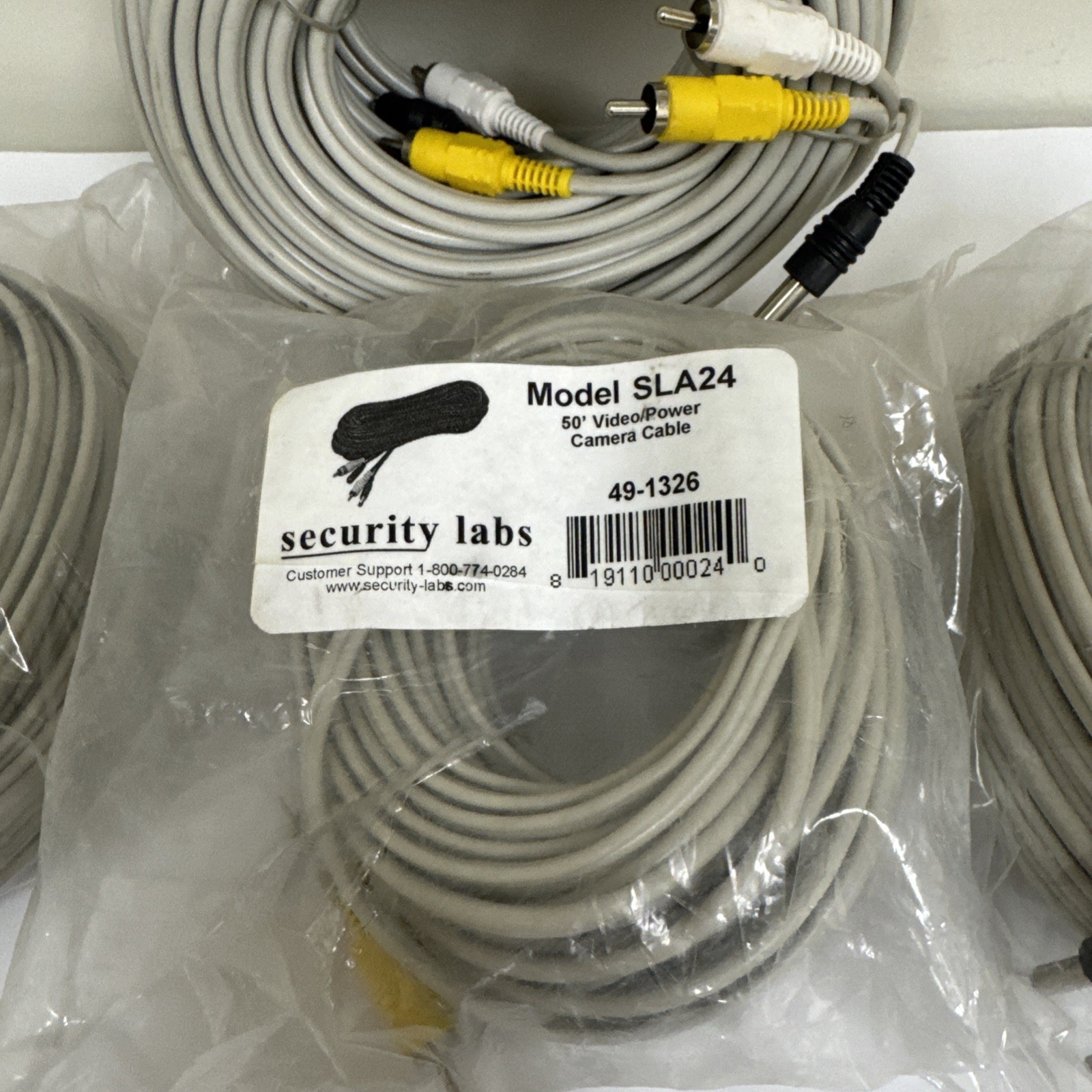 Lot of 4- New 50’ SLA24 grayCable Analog Security Camera