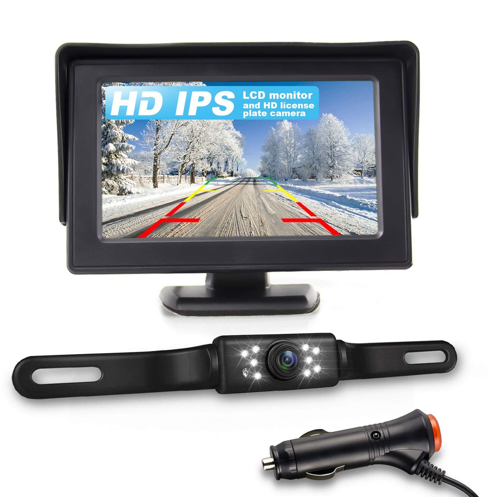 JPP HD Backup Camera and Monitor Kit – 4.3″ IPS FHD Color Display, 4.3IN