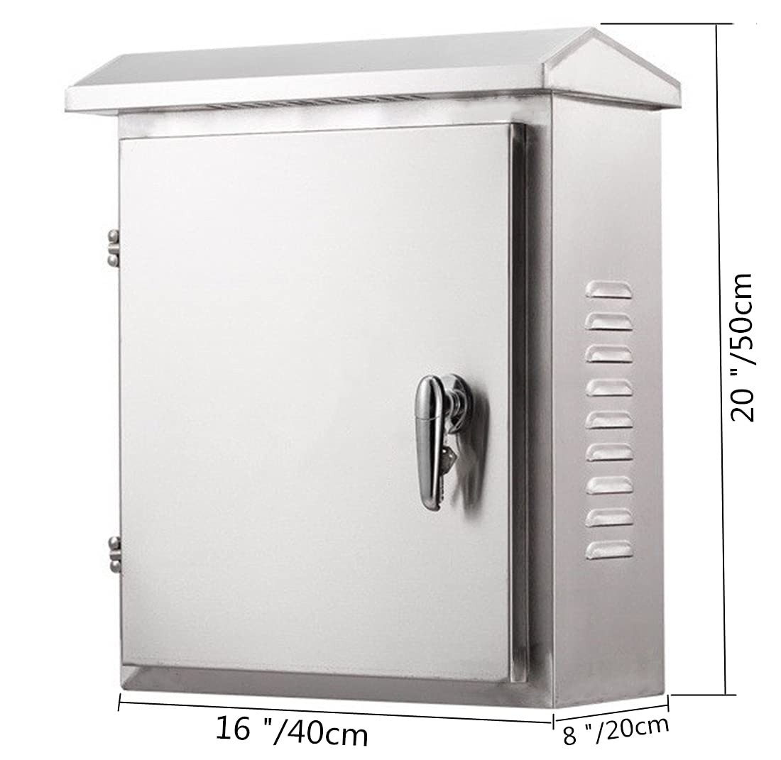 304 Stainless Steel Electrical Box 20” x 16” x x x 8”, Silver