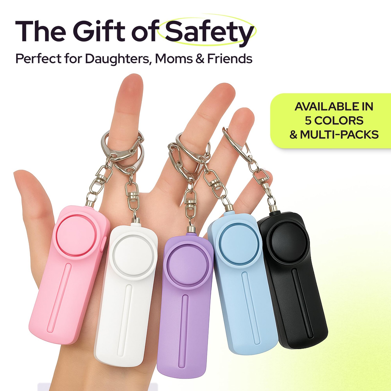 Personal Safety Alarm Keychain – 130dB Siren, LED Light, Panic Pin – Compact …
