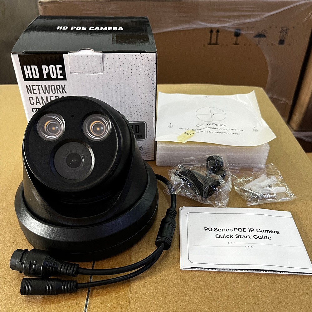 VIKYLIN 8CH 8POE NVR Security Systems Turret IR30M 4MP IP CAMERA MIC Black Lot