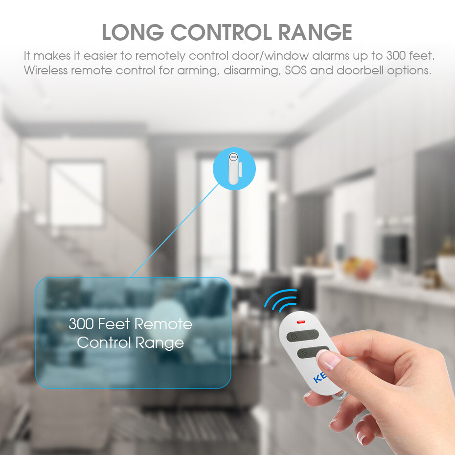 Wireless Remote Control Magnetic Sensor Door Window Home Security Burglar Alarm
