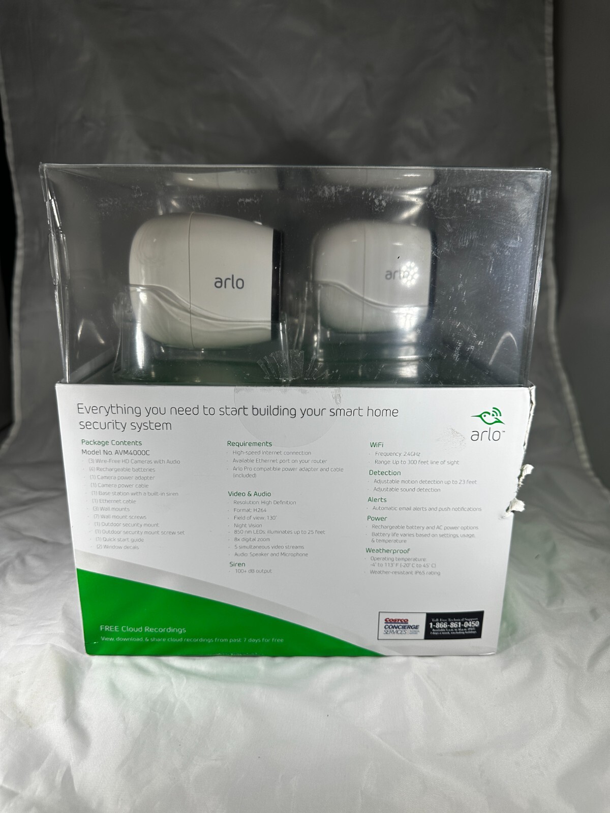 “Complete Netgear Arlo Pro AVM4000C Security System – 3 Cameras, Home Base