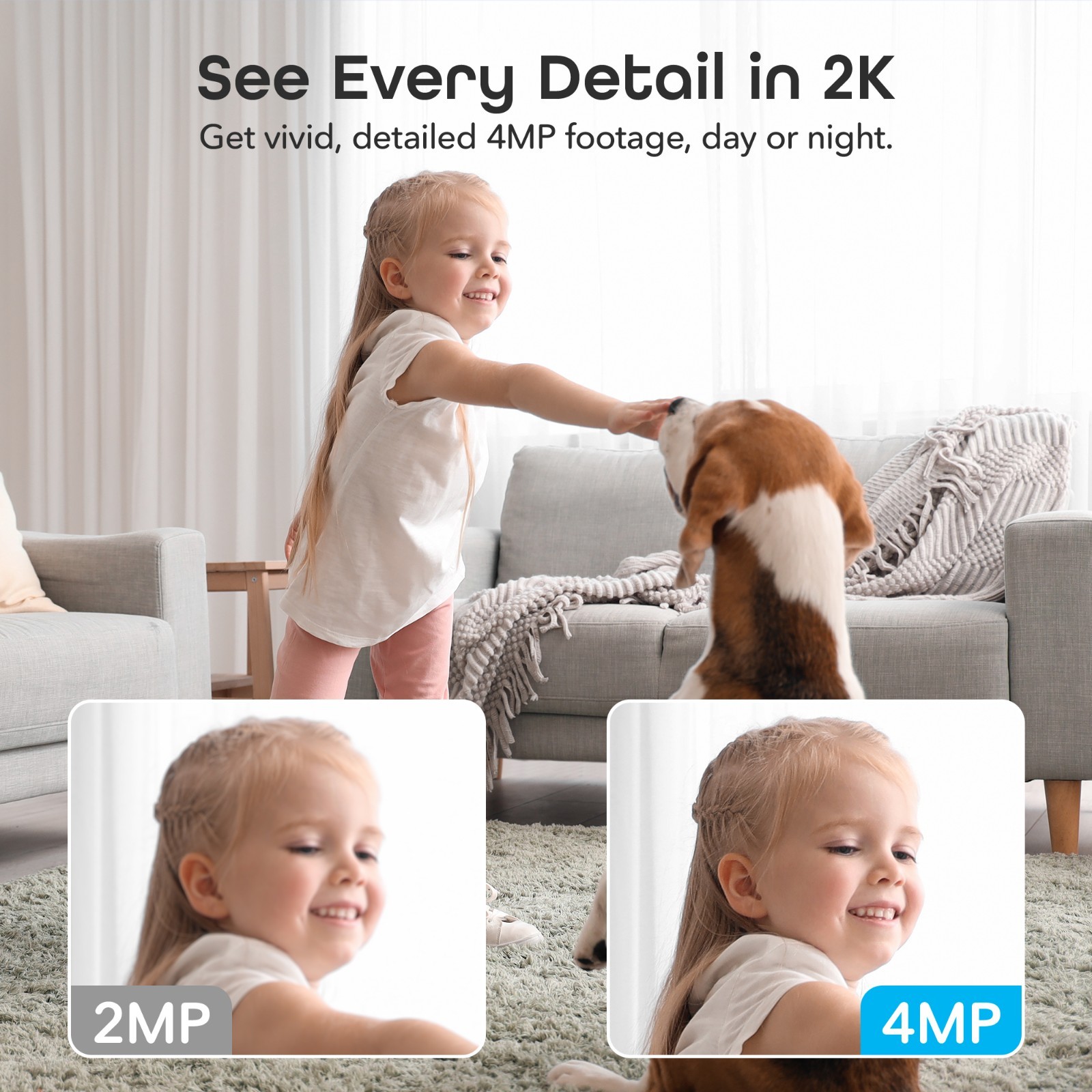 Geeni Look Ultra 2K 4MP WiFi Indoor Camera 2-Way Audio Night Vision