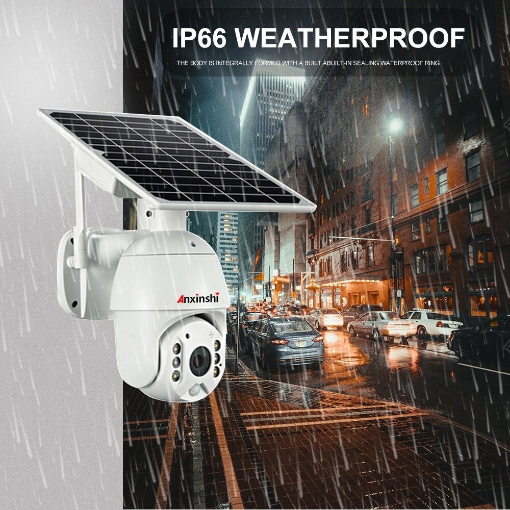 Anxinshi Brand HD 1080P 4G WiFi Solar Panel Battery PTZ CCTV Camera APP UBOX
