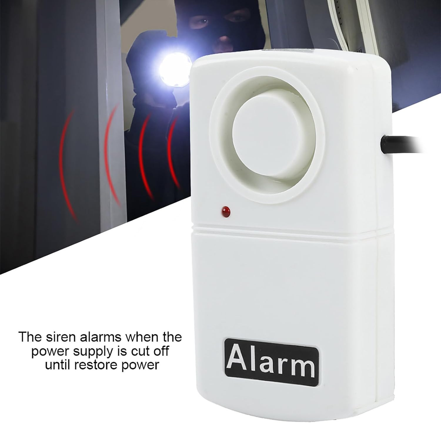 Smart LED Power Failure Alarm 120Db Warning Siren with Mute Switch for Home & Of