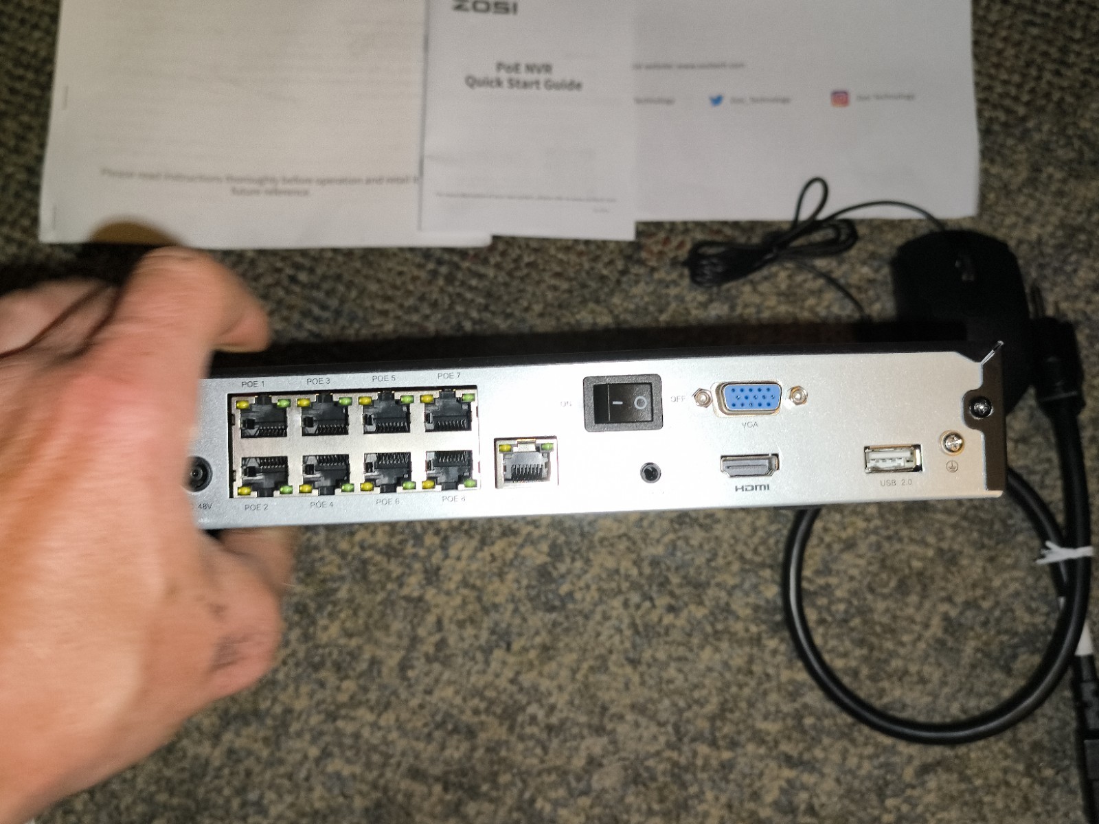 ZOSI 4K 8MP 16CH PoE NVR Smart Playback Network Remote IP 2TB Recording