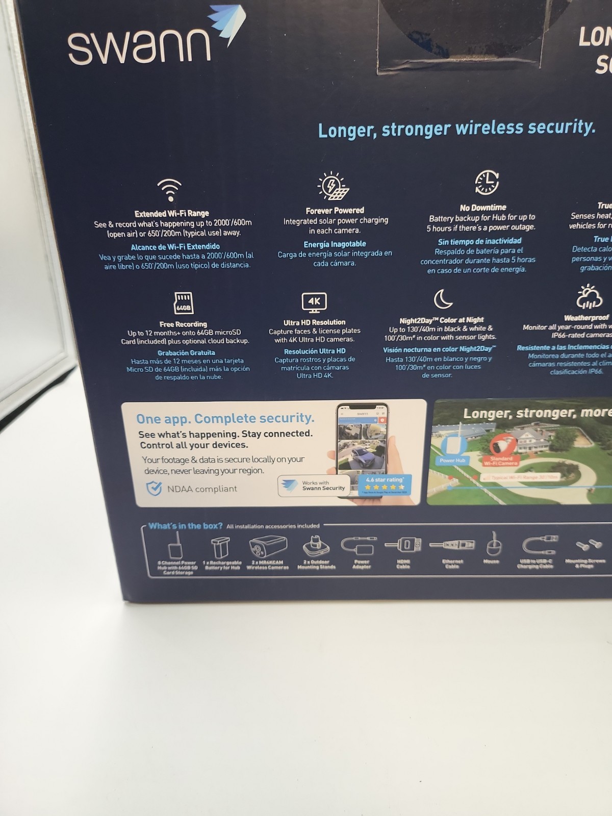 Swann MaxRanger Version 2 4K Solar Wireless Security System Base Station + 2 Cam