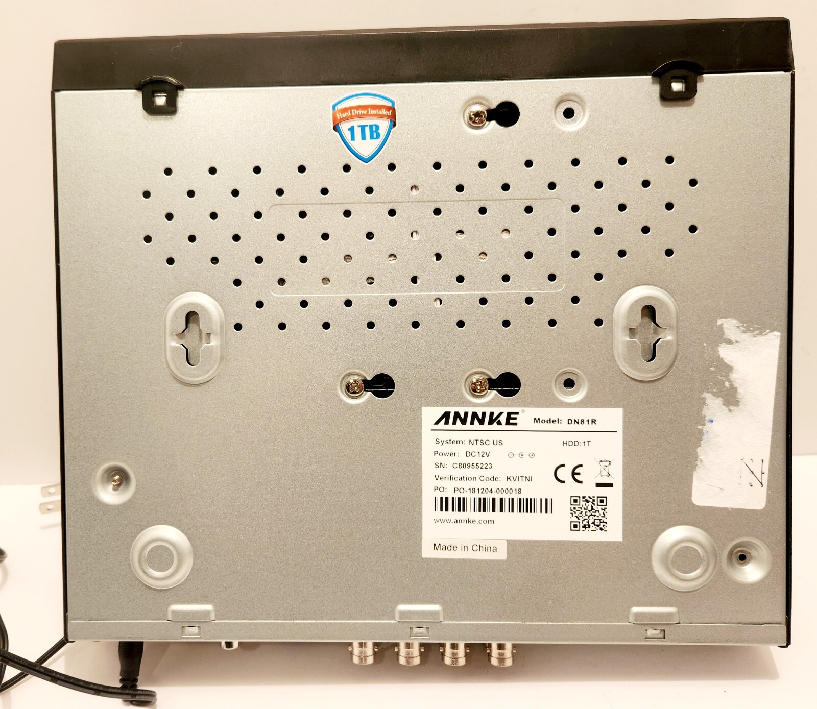 ANNKE Digital Video Recorder DN81R 1080P Lite 8CH – TESTED FOR POWER ONLY