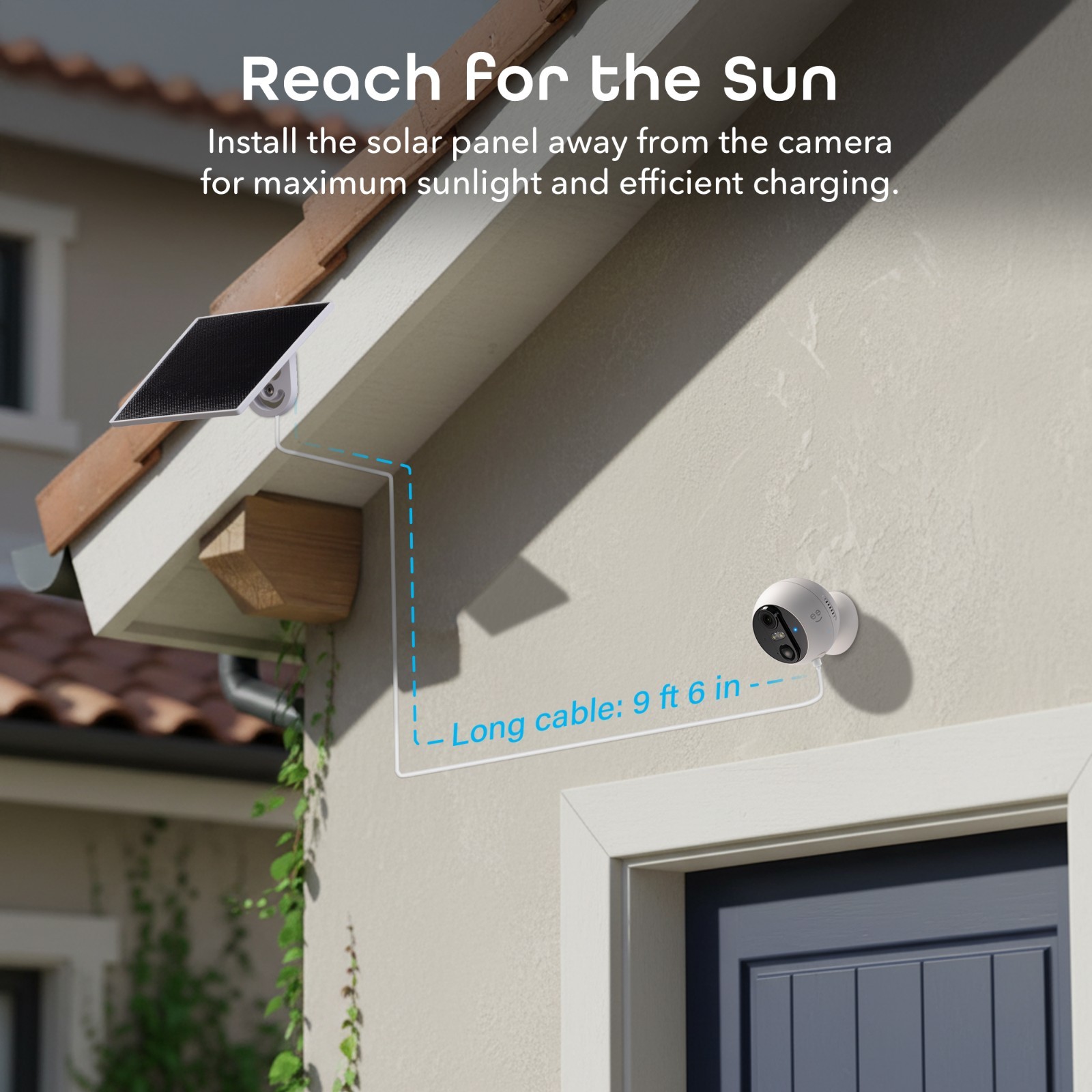 Geeni Perch 3MP 2K Solar Security Camera Wireless Outdoor Night Vision IP65