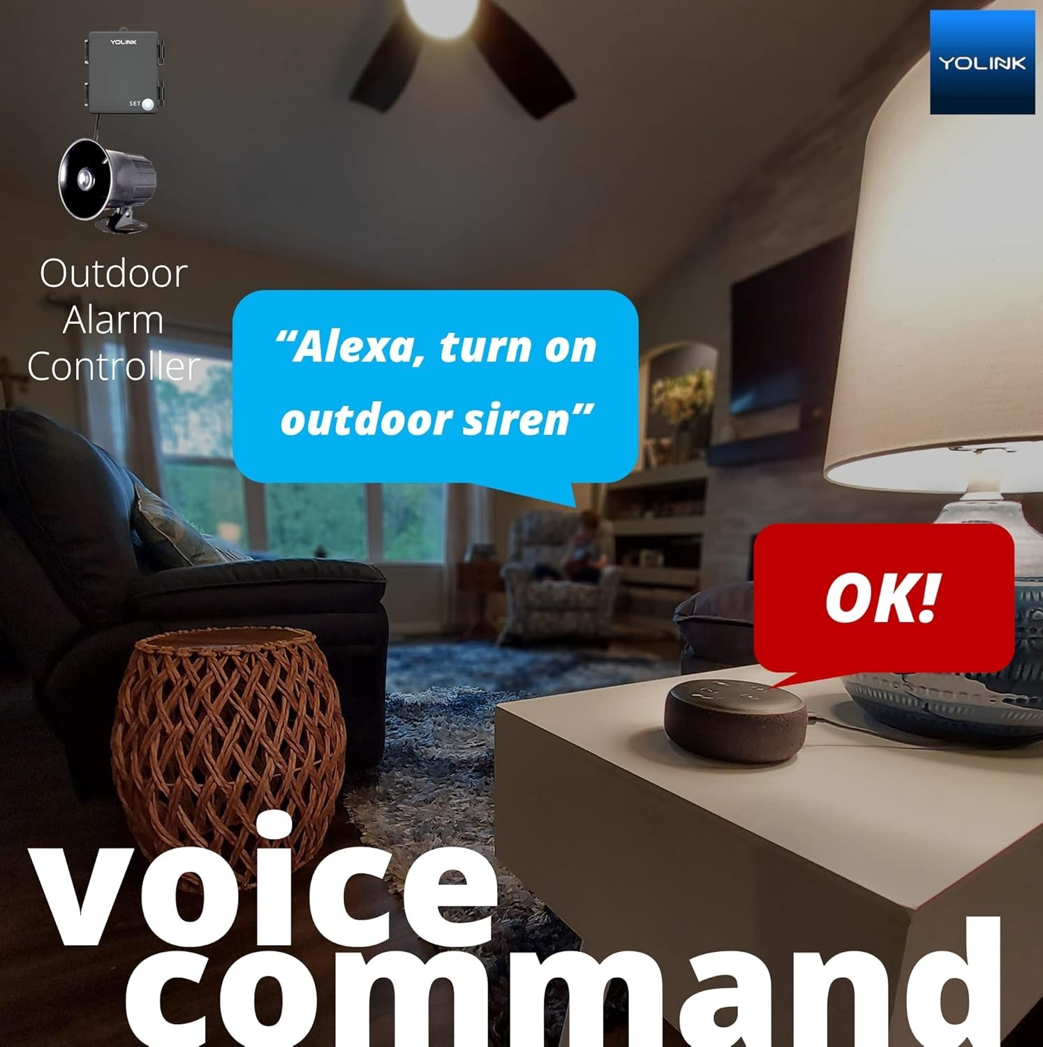 Long Range Wireless Siren Kit with Motion Detection & Voice Control Features