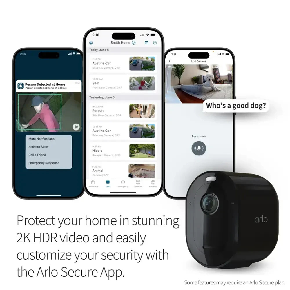 Arlo Pro 5S 2K Wireless Add On Security Camera with Dual Band WiFi & 2 way Audio