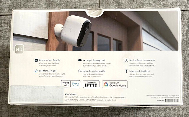 Arlo Essential XL HD Camera – 2nd Gen- 3 Pack