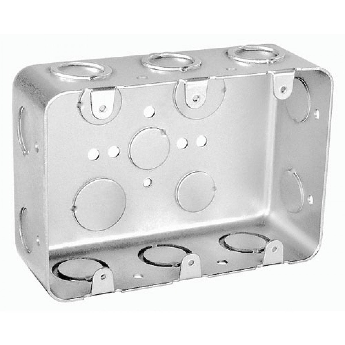 1 Pc, 2-1/8 In. Deep, Three Gang Multi Device Switch Box, .0625 Silver