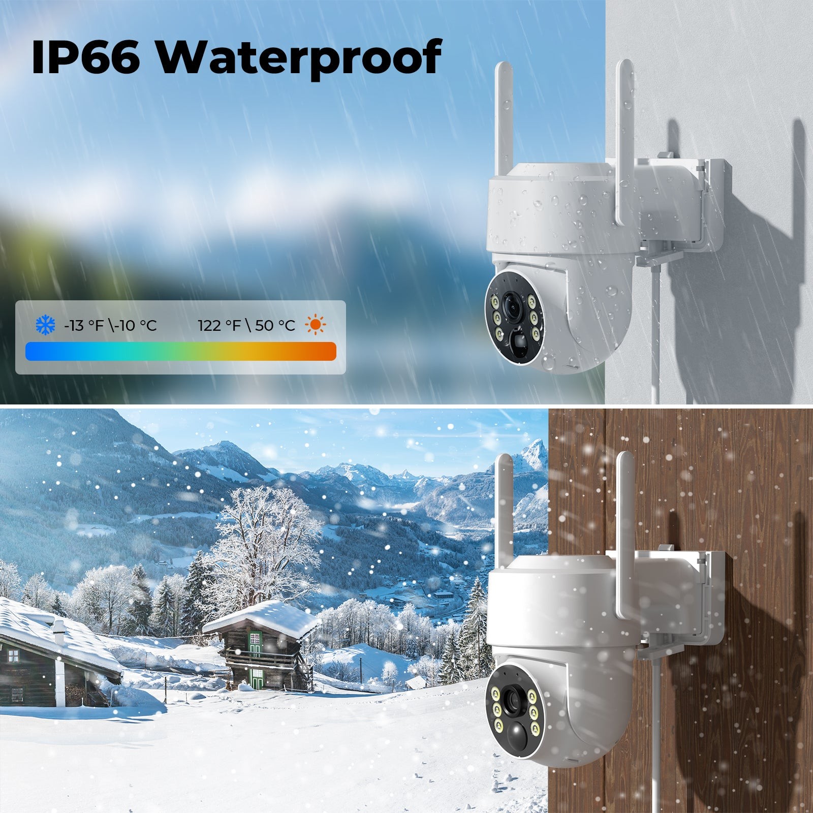 Solar Wireless 4MP Security IP Camera System with 10CH WIFI NVR Two Way Audio