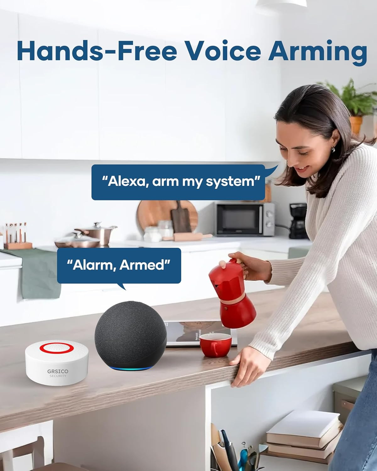Wireless Home Alarm System 15-Piece Kit, Wifi Alarm System for Home Security wit