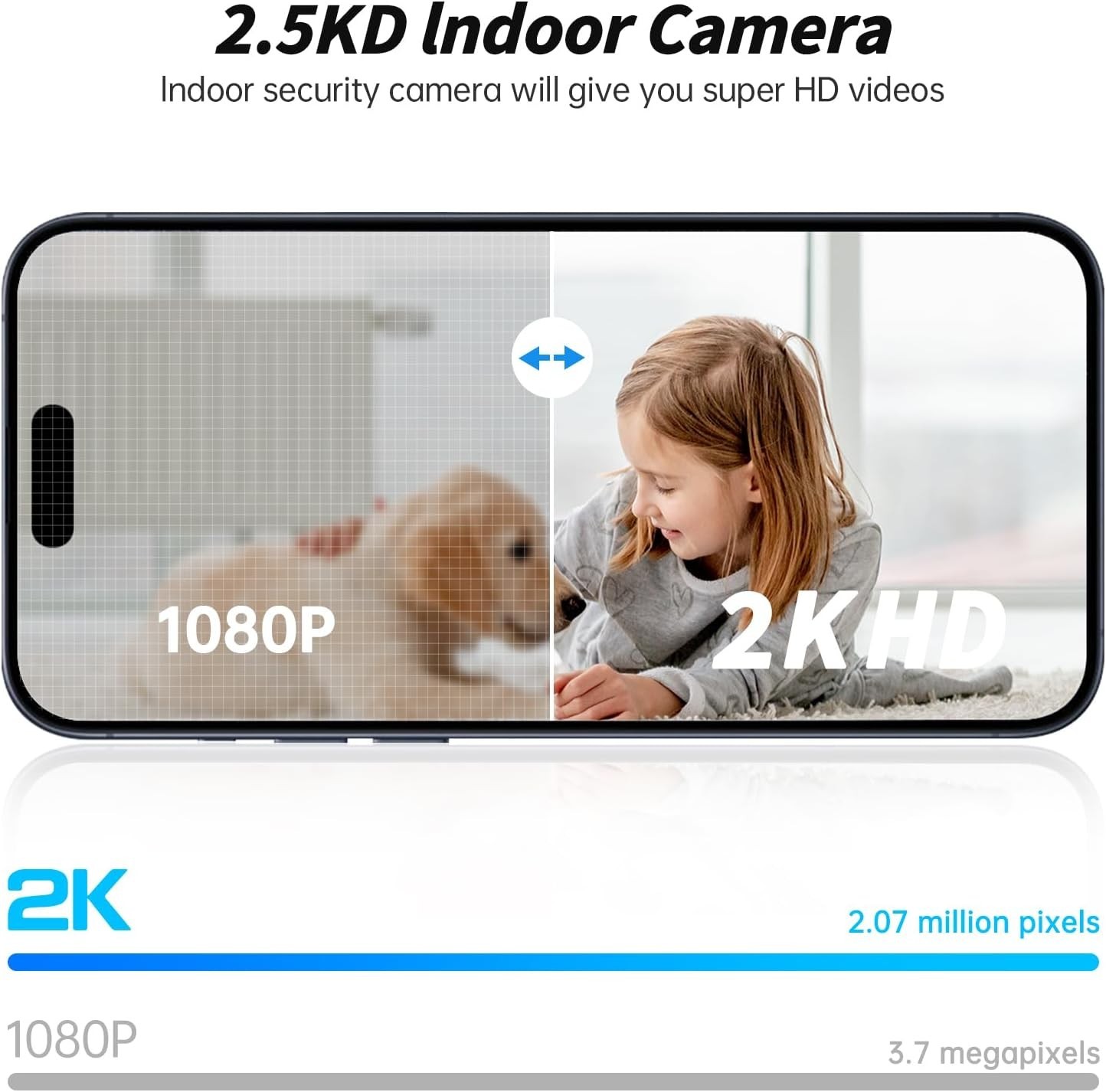5G/2.4Ghz WiFi Robot Camera 3MP Pet/Baby Camera with Phone App Motion Detection