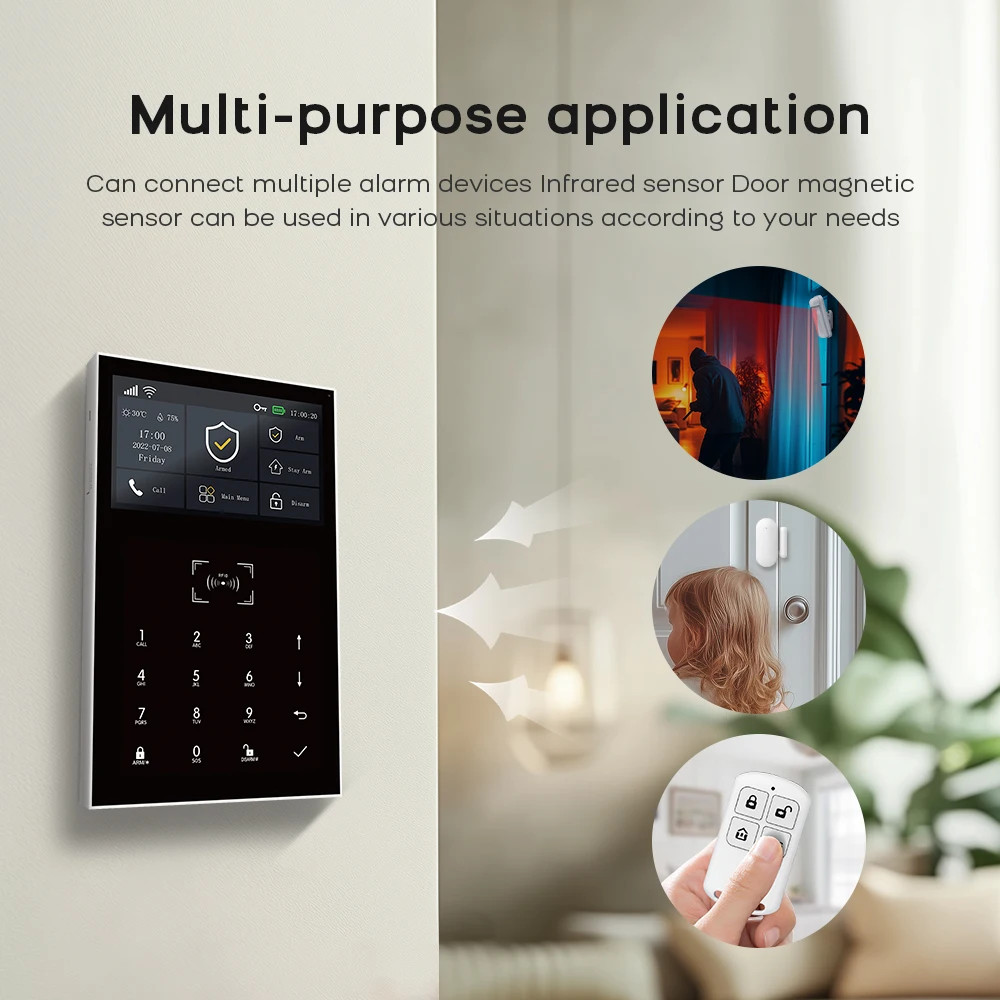 4G Wifi Wireless Alarm System Tuya Smart Home Child Safety Home Anti-Theft Syste