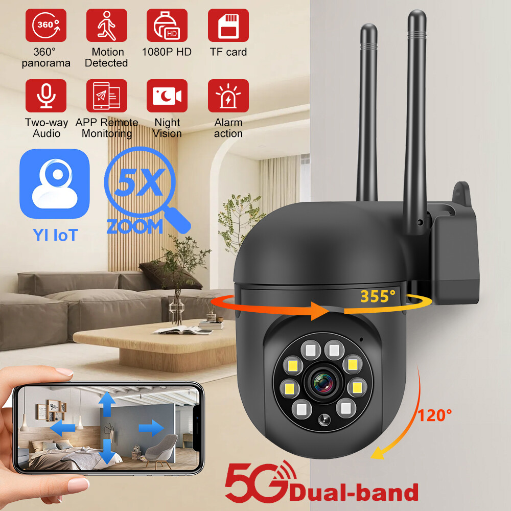 Towell 5G WIFI Camaras De Seguridad Exterior Inalambrica Con Vision Nocturna HD