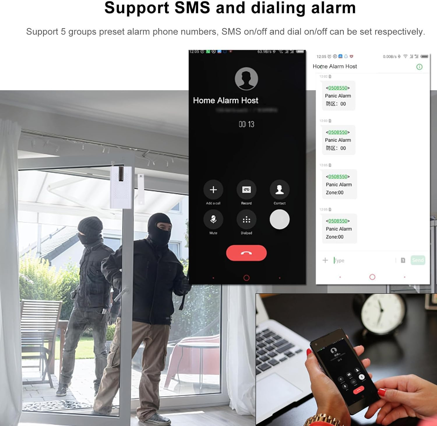WIFI GSM Home Alarm Security System, 2.4In LCD Wireless DIY Smart Home Burglar S