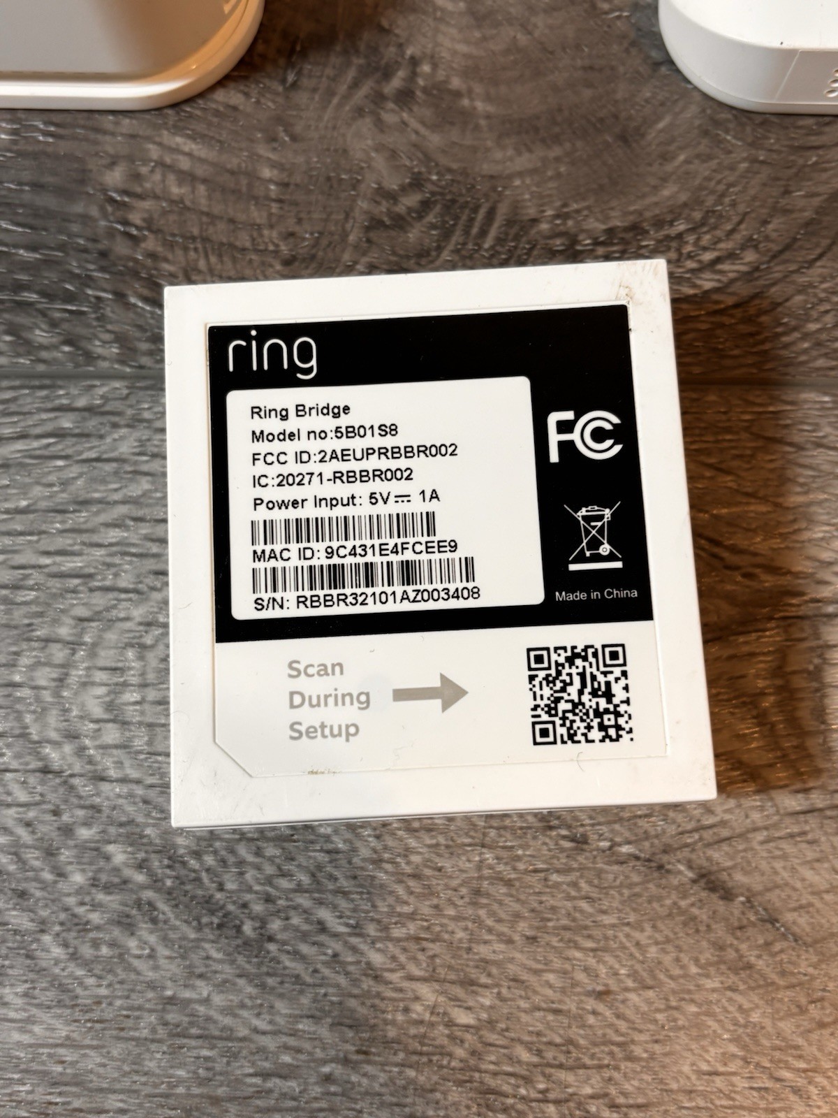 Ring Base Station US 4HB1U9-0EN0 & Keypad 5AT2S7 Bridge 2nd Generation Untested
