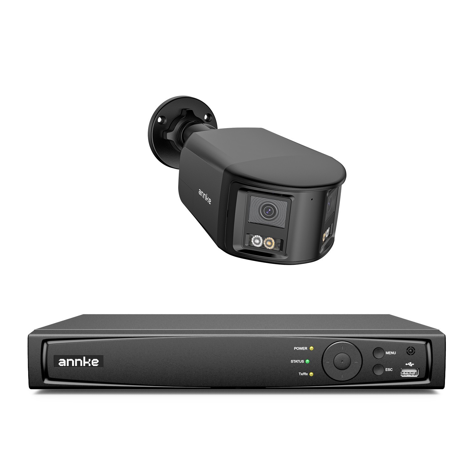 ANNKE 16CH NVR 4K POE 180° Dual Lens Security Camera System Two Way Audio Color