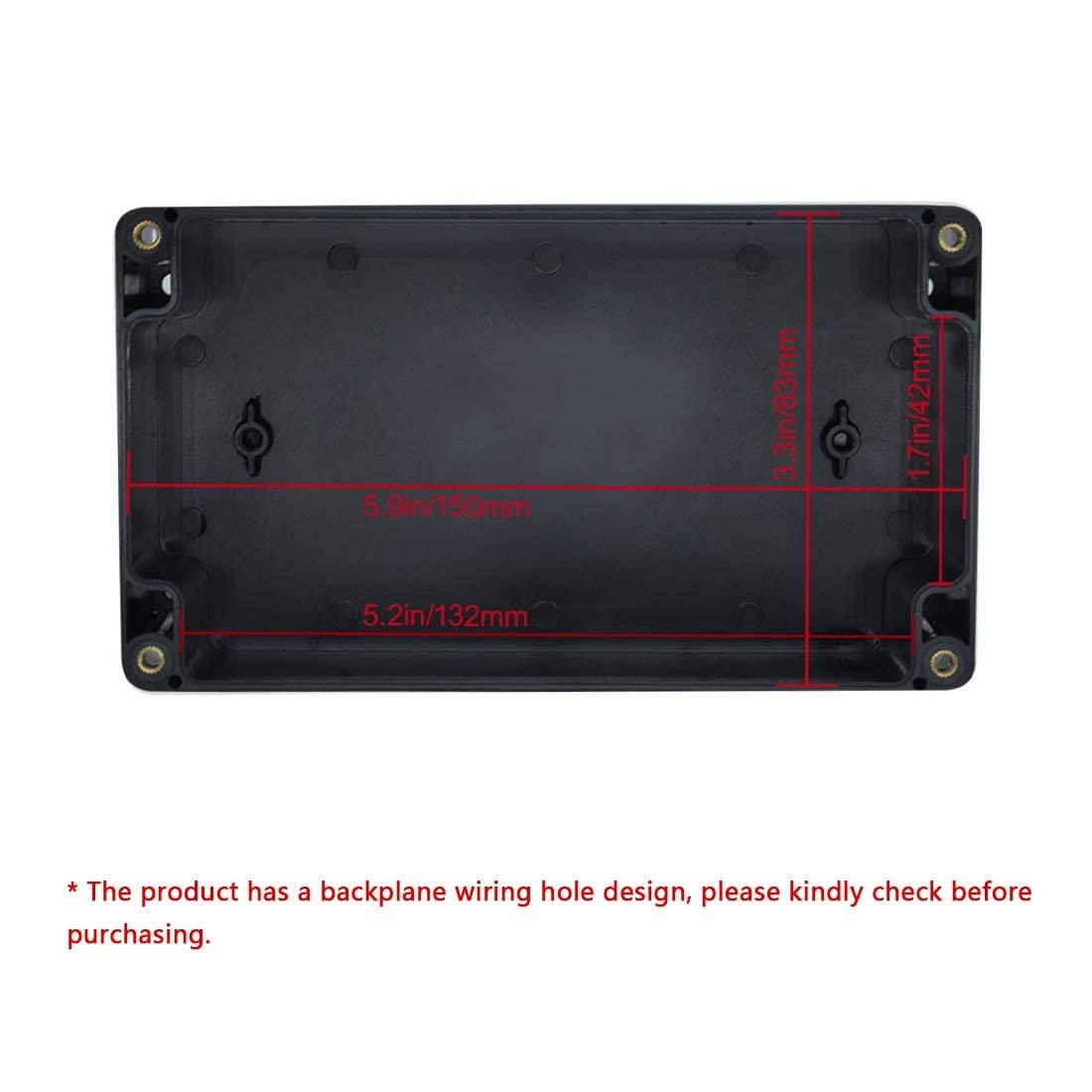 LeMotech Project Box ABS Plastic Junction 6.2″ x 3.5″ x 2.4″, Black (2 packs)
