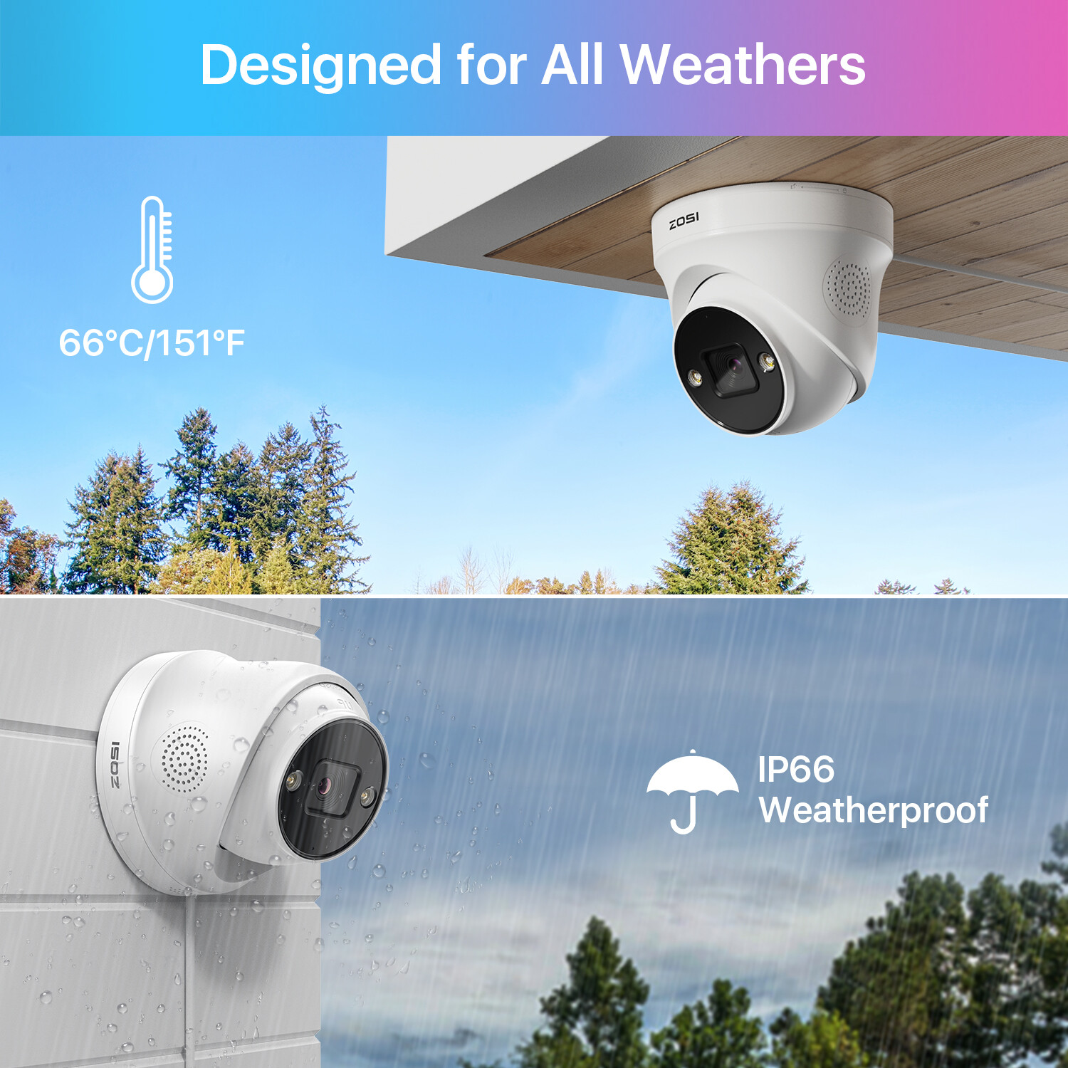 ZOSI 4K 8MP PoE Home Security IP Camera 2-Way Audio Outdoor Person Vehicle Alert