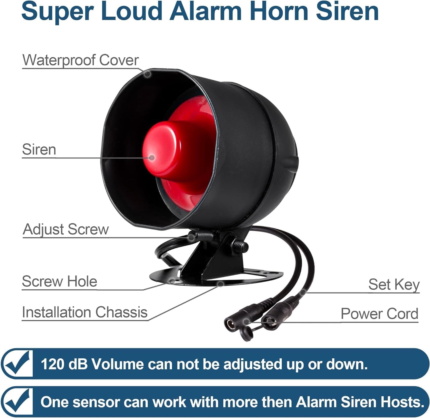 WiFi Alarm Home Security System 120dB Alarm System Motion Sensor Remote Control