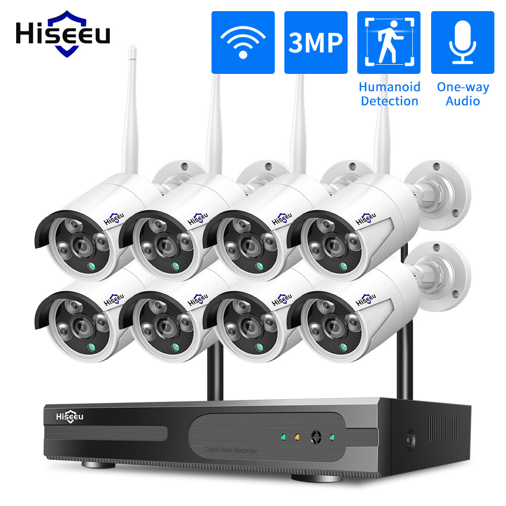 2K 8CH NVR Outdoor Wireless Security Camera System WIFI IP With 3TB HDD AHD