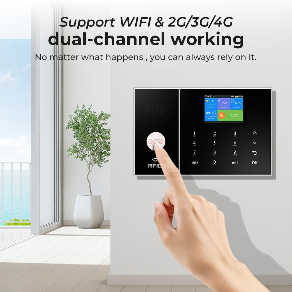 Wireless Home Alarm, Wifi/4G Alarm System for Home Security with Phone APP Alert