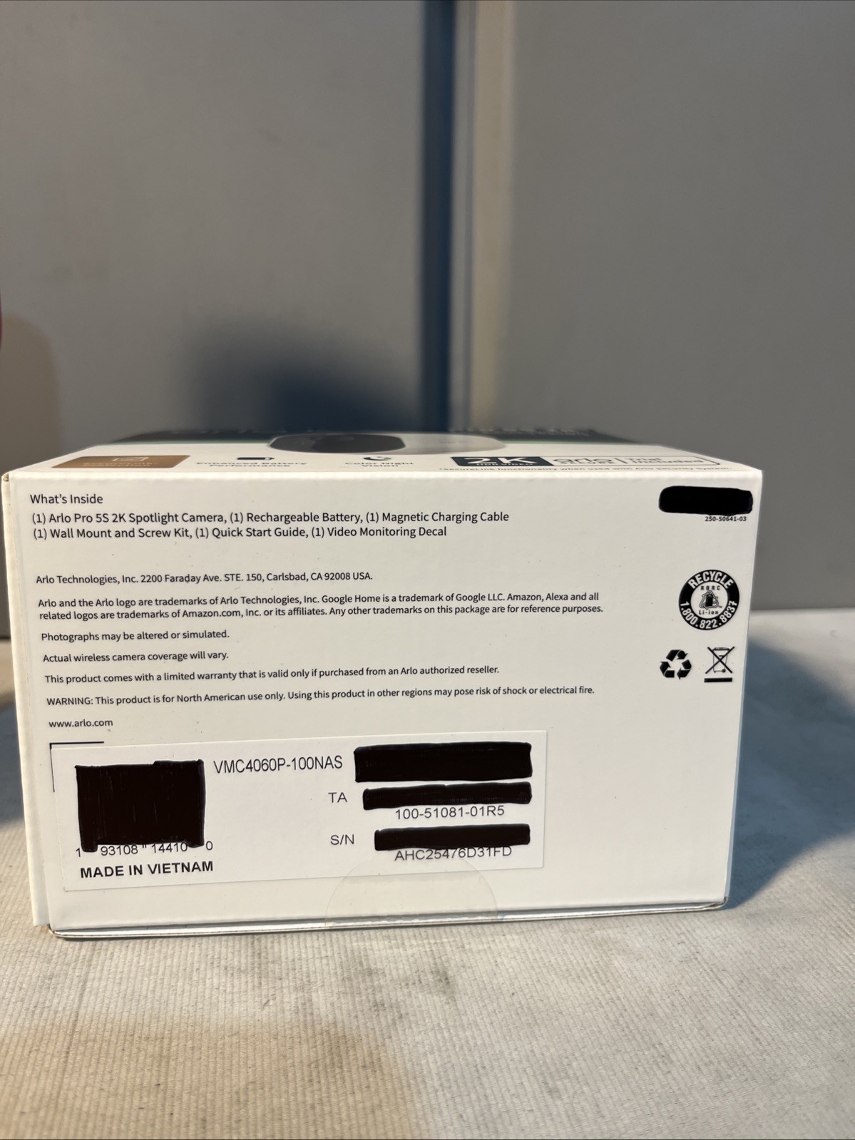 ¥Arlo Pro 5S 2K Indoor/Outdoor Wire-Free Spotlight Security Camera – Sealed