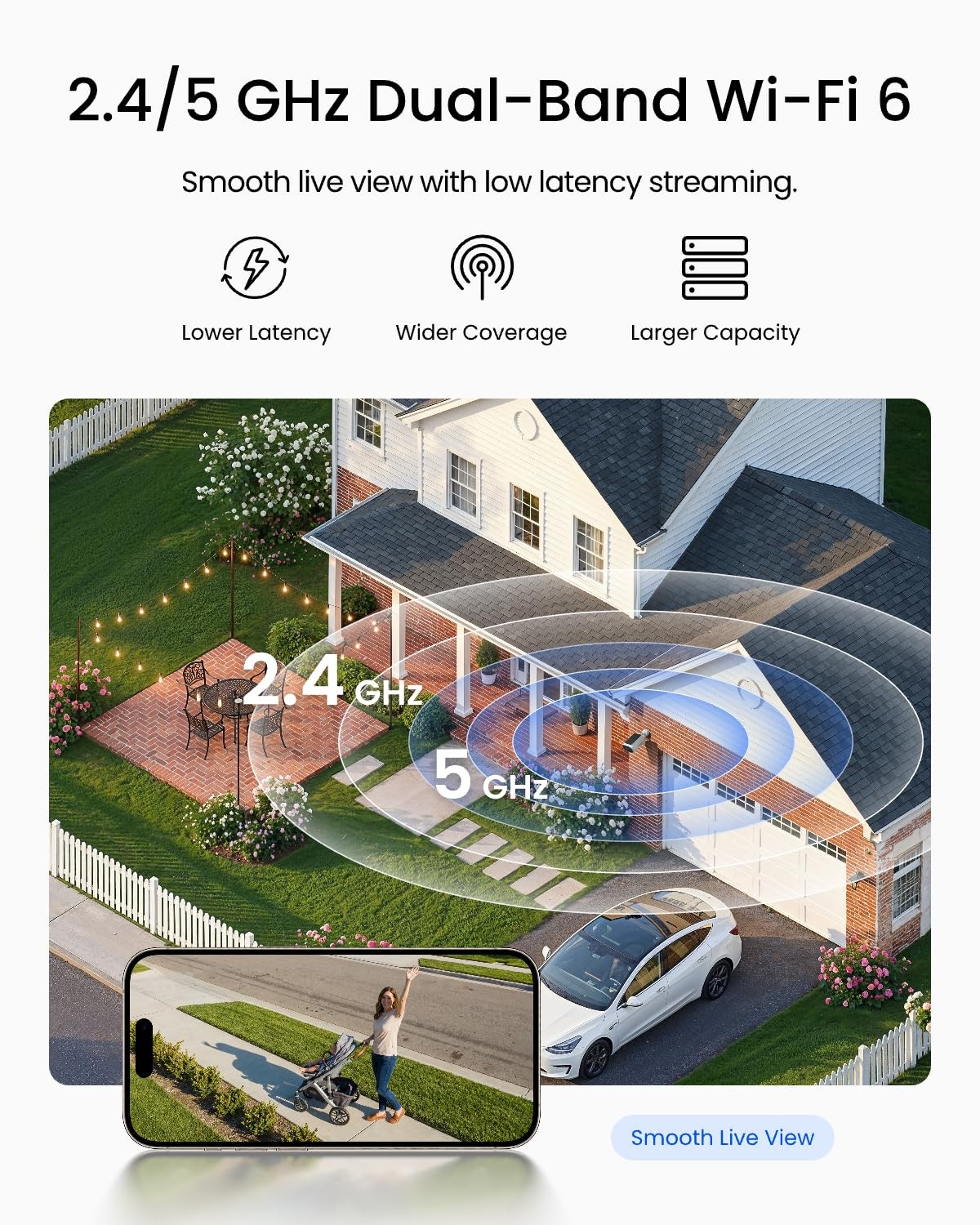 REOLINK 3K Security Cameras Wireless Outdoor Dual-Band WiFi 6, Argus White