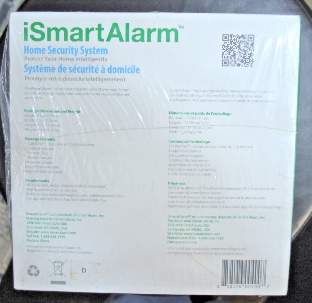 iSmartAlarm Home Security System – Preferred Package – SEALED In Original Wrap