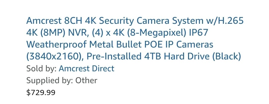 Amcrest 8 Channel 4k Security Camera System