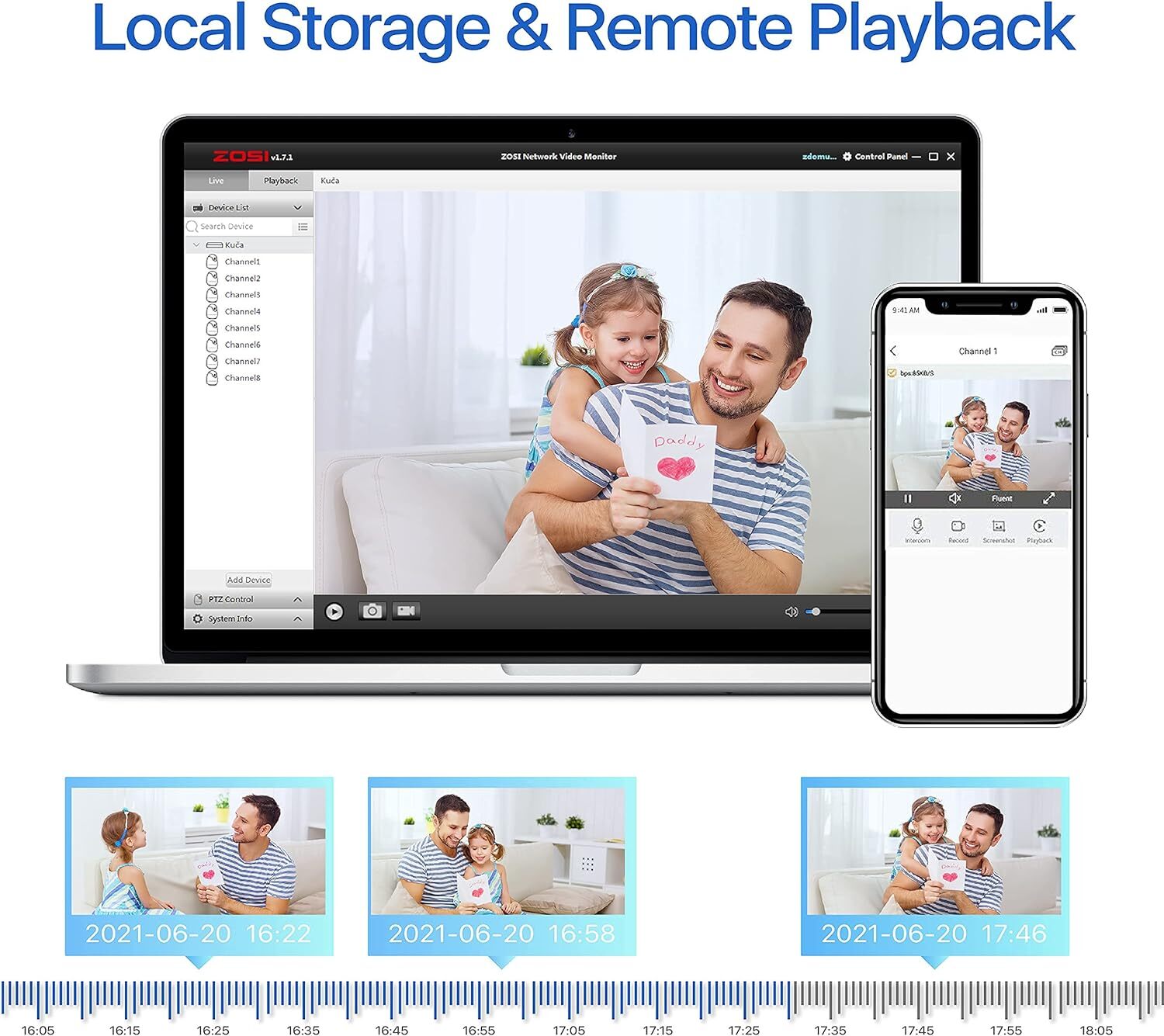 ZOSI 16CH DVR 2MP Security Instant Alert Camera CCTV System 2TB Remote Access 2T