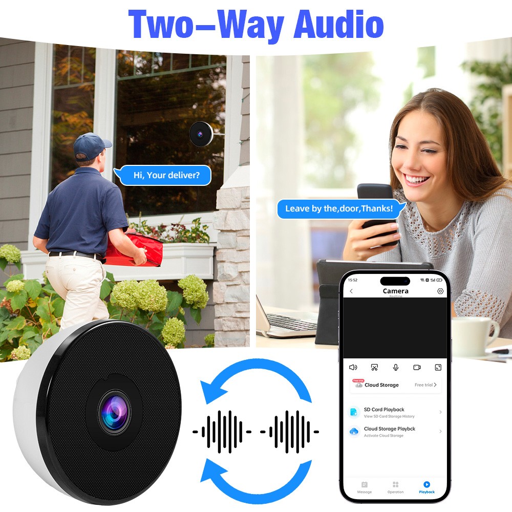 4MP WiFi Window Camera Infrared Night Vision Real Time Home Security Monitoring