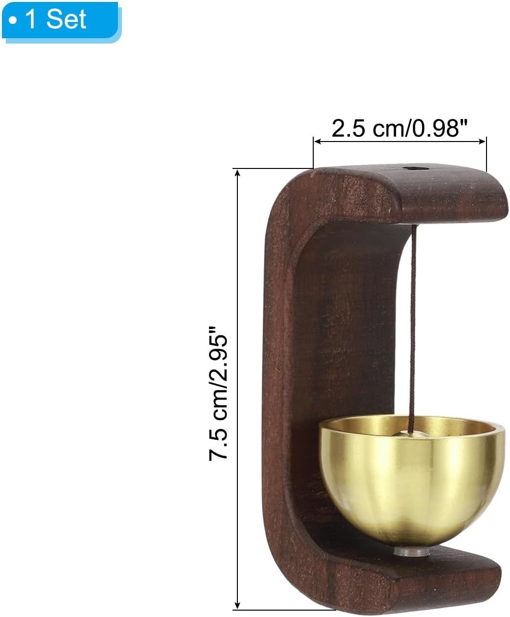 PATIKIL Shopkeepers Bell, Wood Door Chime Hanging Magnetic Bell Brown