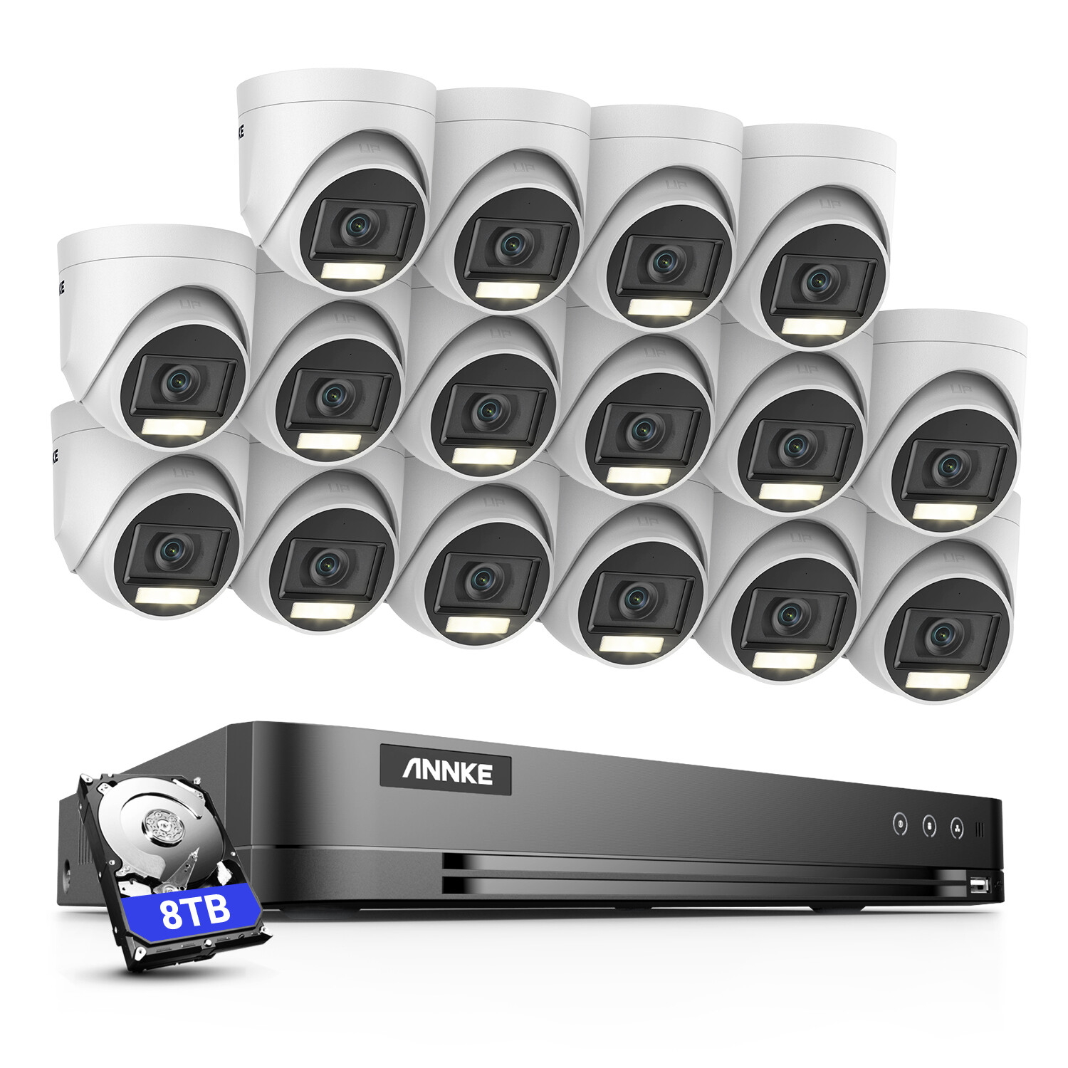 ANNKE 4K 16CH DVR 5MP Audio Security Camera System Full Color Night Vision H.265