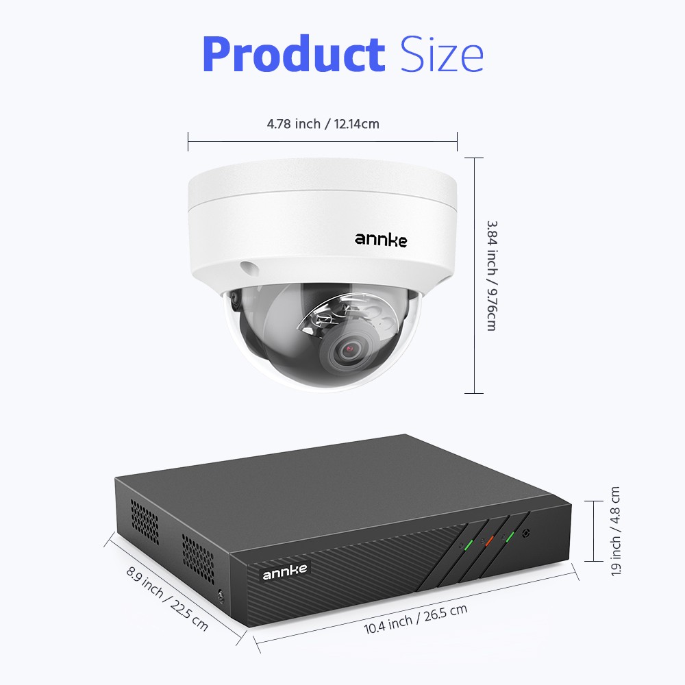 ANNKE 8CH NVR 4K Audio POE Security Camera System Human Vehicle Detection Color