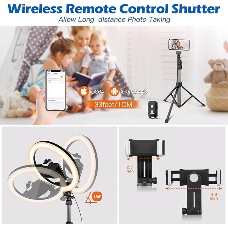 NEW IN BOX TAOTRONICS 12″ SELFIE LED RING LIGHT -62″ TRIPOD STAND & PHONE HOLDER