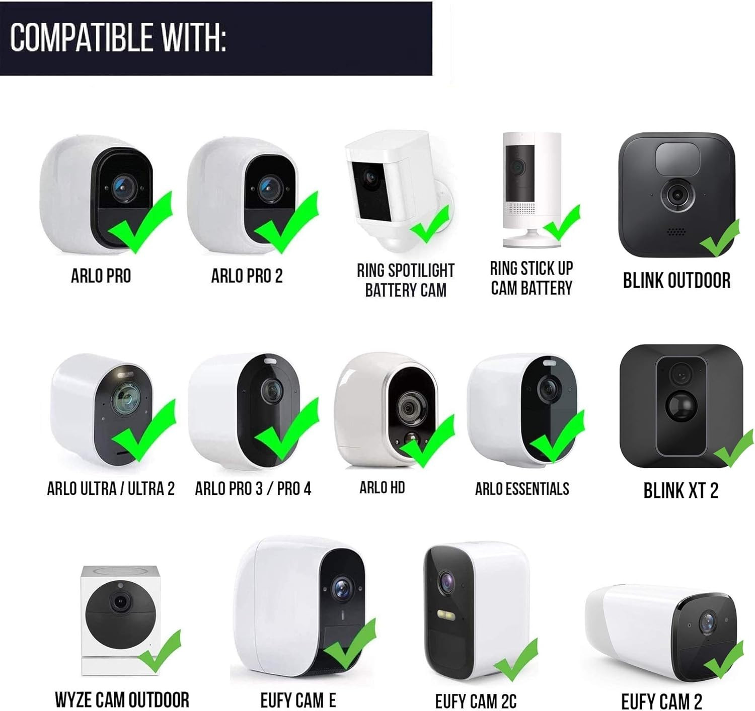 Door Mount Compatible with Arlo Hd/Pro/Pro2/Pro3/Pro4/Pro5S/Ultra/Ultra2/Essenti